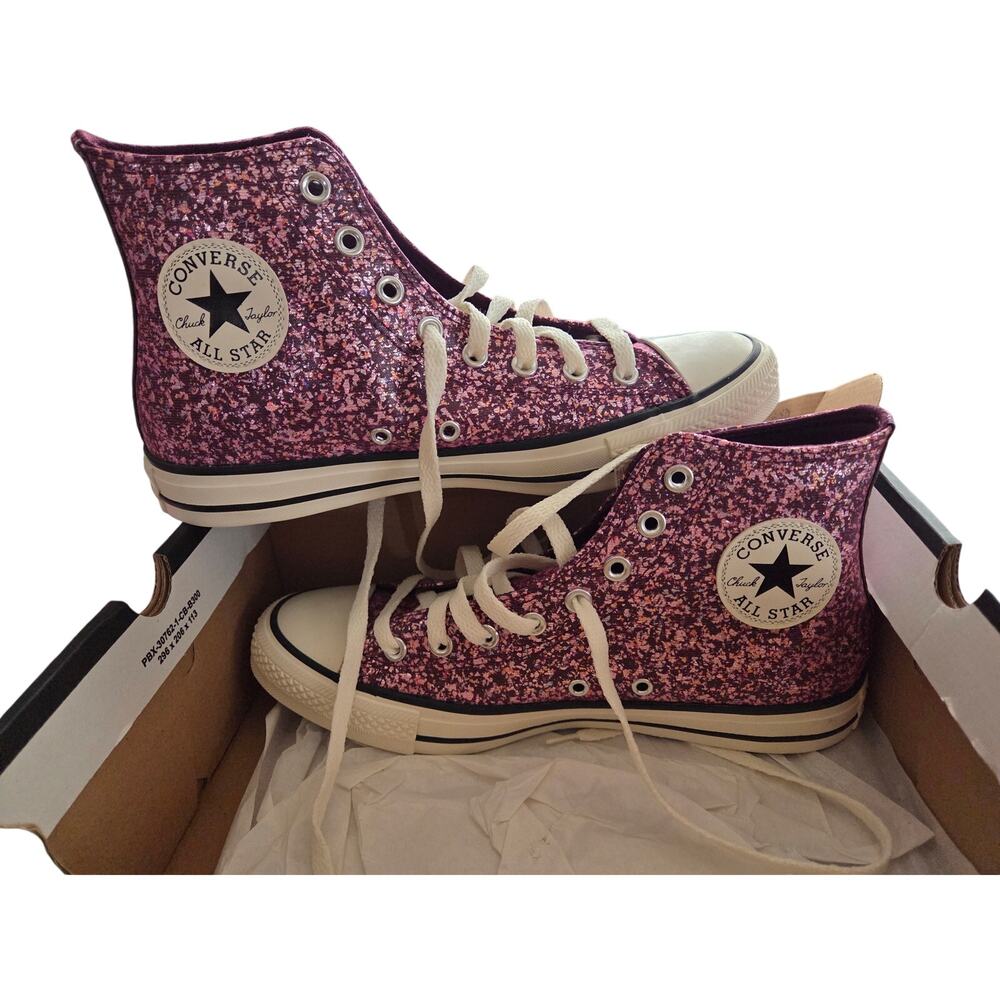 NWT Converse Chuck Taylor All Star Confetti Sparkle High Top Punk Classic Grunge - Picture 3 of 6